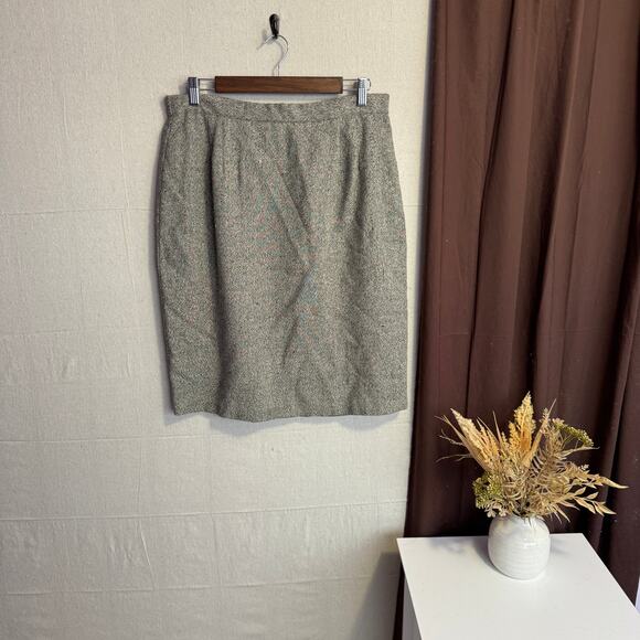 Vintage Danielle B Size 14 Black Gray Pencil Business Skirt Office Wear - Picture 1 of 8